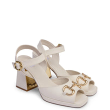 Load image into Gallery viewer, KATHRYN WILSON TRIXIE HEEL WHITE CALF
