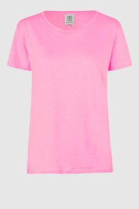 SECOND FEMALE PEONY O NECK TEE BEGONIA PINK