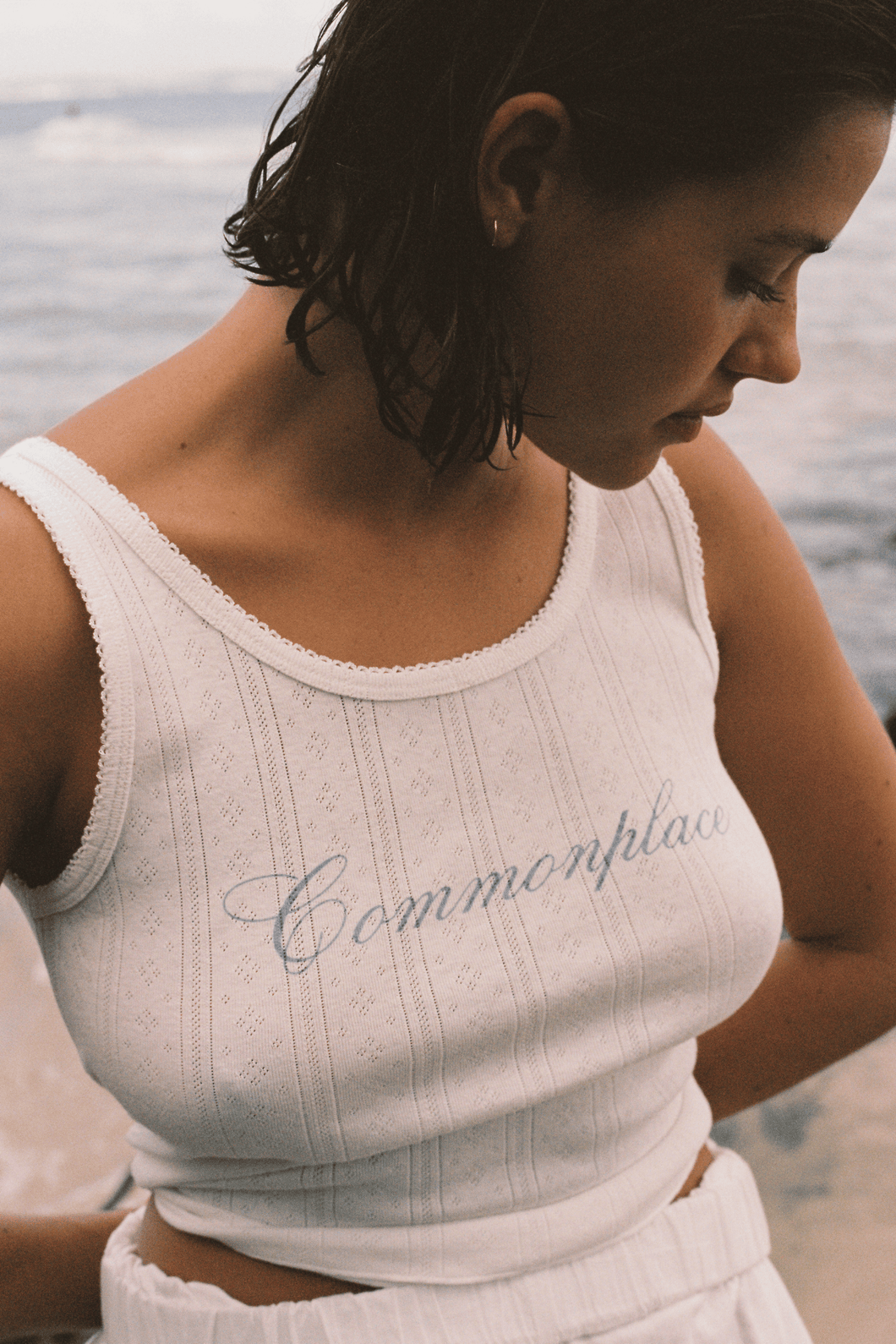 COMMONPLACE RIVIERA POINTELLE TANK CREAM