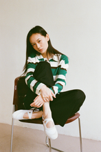 Load image into Gallery viewer, COMMONPLACE PREP STRIPE POLO DARK GREEN
