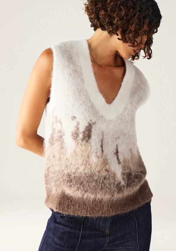 MOS THE LABEL COLETTE KNIT VEST MOCHA
