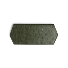 Load image into Gallery viewer, FOX &amp; LEO GLASSES CASE OSTRICH PRINT OLIVE
