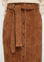 Load image into Gallery viewer, MOS NOLA SUEDE MIDI SKIRT TOFFEE
