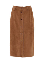 Load image into Gallery viewer, MOS NOLA SUEDE MIDI SKIRT TOFFEE
