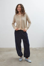 Load image into Gallery viewer, COMMONPLACE DAWN COTTON CARDIGAN BEIGE POLKA DOT
