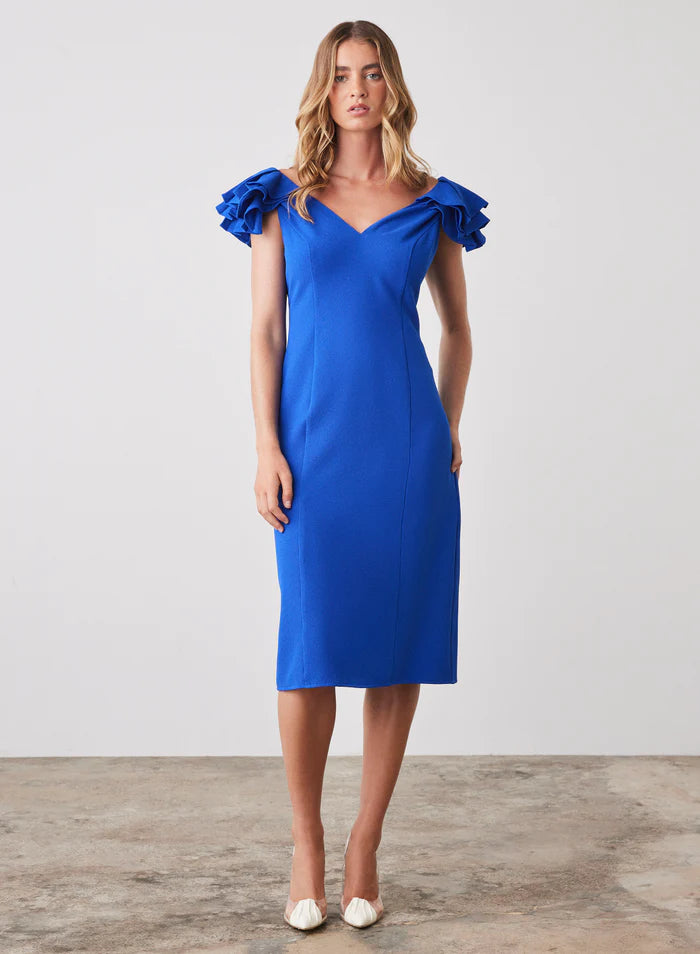 ESMAEE CORLETTE RUFFLE DRESS