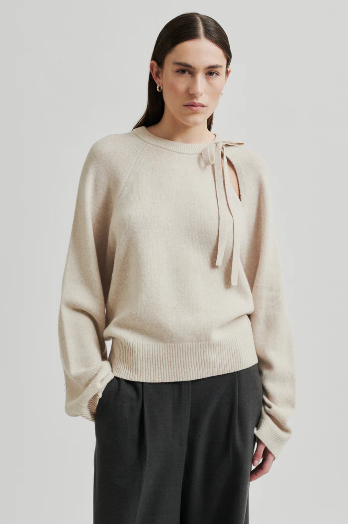 SECOND FEMALE JOLINE KNIT O NECK PUMICE STONE