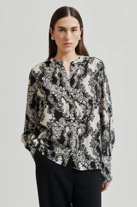 SECOND FEMALE BLUME SHIRT BLACK FLORAL PRINT