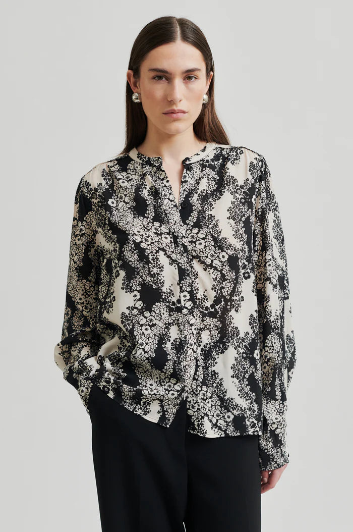 SECOND FEMALE BLUME SHIRT BLACK FLORAL PRINT