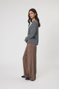MARLOW UNO STRIPE LS CHARCOAL STRIPE