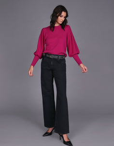 STORM RIB DETAIL MERINO SWEATER PINK