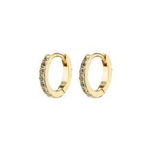 Load image into Gallery viewer, PILGRIM GOLD EBNA SMALL CRYSTAL HUGGIE EARRINGS
