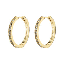 Load image into Gallery viewer, PILGRIM GOLD EBNA MEDIUM CRYSTAL HOOP EARRINGS
