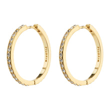 Load image into Gallery viewer, PILGRIM GOLD EBNA MAXI CRYSTAL HOOP EARRINGS
