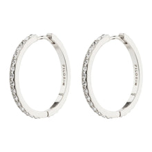 Load image into Gallery viewer, PILGRIM SILVER EBNA MAXI CRYSTAL HOOP EARRINGS
