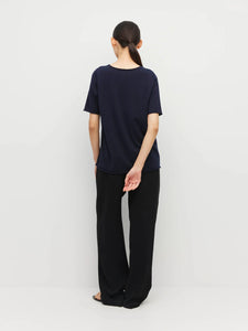 JHL BY JULIETTE HOGAN CREW CASHMERE TEE NAVY