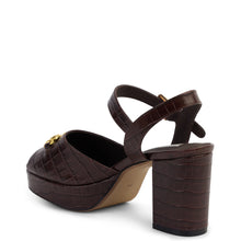Load image into Gallery viewer, KATHRYN WILSON MIRANDA HEEL CHOCOLATE CROC
