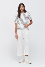 Load image into Gallery viewer, TAYLOR STRIPE SOLACE TEE IVORY/BLACK
