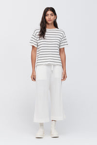 TAYLOR STRIPE SOLACE TEE IVORY/BLACK