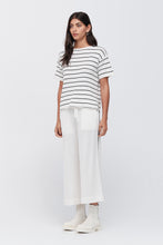 Load image into Gallery viewer, TAYLOR STRIPE SOLACE TEE IVORY/BLACK
