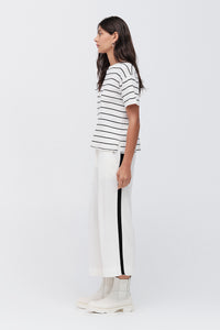 TAYLOR STRIPE SOLACE TEE IVORY/BLACK