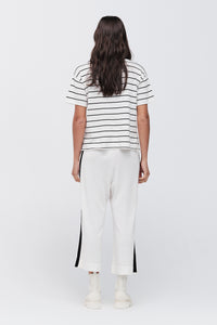 TAYLOR STRIPE SOLACE TEE IVORY/BLACK