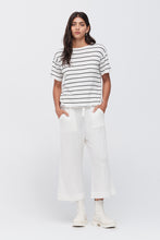 Load image into Gallery viewer, TAYLOR STRIPE SOLACE TEE IVORY/BLACK
