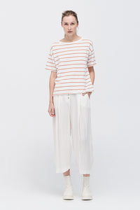 TAYLOR STRIPE SOLACE TEE IVORY/BURNT ORANGE