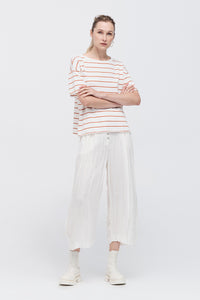 TAYLOR STRIPE SOLACE TEE IVORY/BURNT ORANGE