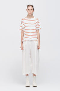 TAYLOR STRIPE SOLACE TEE IVORY/BURNT ORANGE