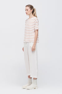 TAYLOR STRIPE SOLACE TEE IVORY/BURNT ORANGE