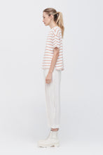 Load image into Gallery viewer, TAYLOR STRIPE SOLACE TEE IVORY/BURNT ORANGE
