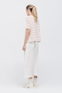 TAYLOR STRIPE SOLACE TEE IVORY/BURNT ORANGE