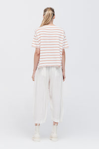 TAYLOR STRIPE SOLACE TEE IVORY/BURNT ORANGE