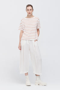 TAYLOR STRIPE SOLACE TEE IVORY/BURNT ORANGE