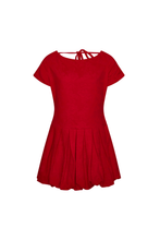 Load image into Gallery viewer, COMMONPLACE  ESME JACQUARD PUFF DRESS RED

