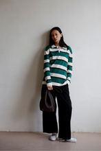 Load image into Gallery viewer, COMMONPLACE PREP STRIPE POLO DARK GREEN
