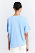 Load image into Gallery viewer, KAREN WALKER EMBROIDERED RUNAWAY GIRL CLASSIC ORGANIC COTTON T SHIRT BLUE

