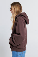 Load image into Gallery viewer, KAREN WALKER RUNAWAY GIRL CROPPED OVERSIZED HOODIE CHOCOLATE BROWN

