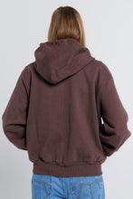Load image into Gallery viewer, KAREN WALKER RUNAWAY GIRL CROPPED OVERSIZED HOODIE CHOCOLATE BROWN
