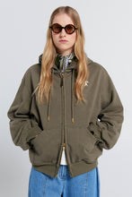 Load image into Gallery viewer, KAREN WALKER RUNAWAY GIRL CROPPED OVERSIZED HOODIE HUNTER GREEN
