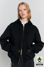 Load image into Gallery viewer, KAREN WALKER RUNAWAY SCRAWL CROPPED OVERSIZED HOODIE BLACK
