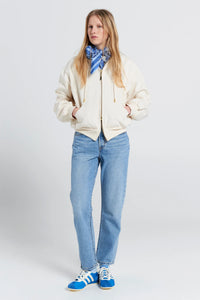 KAREN WALKER RUNAWAY SCRAWL CROPPED OVERSIZED HOODIE ECRU