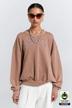 Load image into Gallery viewer, KAREN WALKER RUNAWAY COLLAGE ORGANIC COTTON CREWNECK SWEATSHIRT TAUPE
