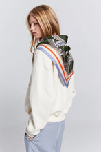 Load image into Gallery viewer, KAREN WALKER RUNAWAY CAROUSEL ORGANIC COTTON CREW NECK SWEATSHIRT ECRU/TANGERINE
