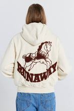 Load image into Gallery viewer, KAREN WALKER  ROCKING HORSE CROPPED OVERSIZED HOODIE ECRU/MOCHA
