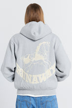 Load image into Gallery viewer, KAREN WALKER ROCKING HORSE CROPPED OVERSIZED HOODIE GREY MARLE/ECRU
