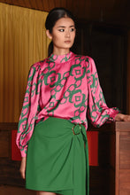 Load image into Gallery viewer, COOP BY TRELISE COOPER CALLING YOUR PUFF BLOUSE PINK &amp; GREEN
