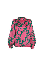 Load image into Gallery viewer, COOP BY TRELISE COOPER CALLING YOUR PUFF BLOUSE PINK &amp; GREEN
