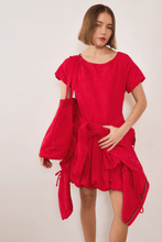 Load image into Gallery viewer, COMMONPLACE  ESME JACQUARD PUFF DRESS RED
